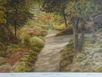 $398 • Buy Harold Altman “ Shaded Path 1989” Original Lithograph HAND SIGNED US Artist