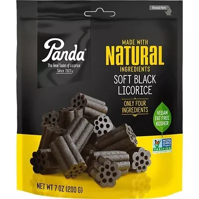 Panda Licorice Soft Black Licorice Chews 7 Oz (200 G) Bag • £13.83