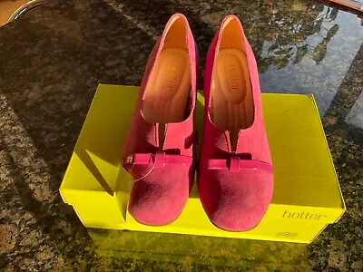 New Hotters Antoinette Magenta Pink Suede Shoes Size UK 4 US 6 EU 37  Ladies • £30