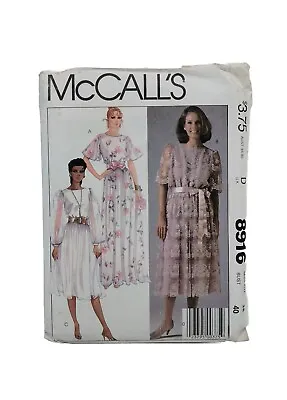 Vintage McCall's Women's Dress  Sewing  Pattern 8916 Miss Sz 18 Uncut  • $7.99