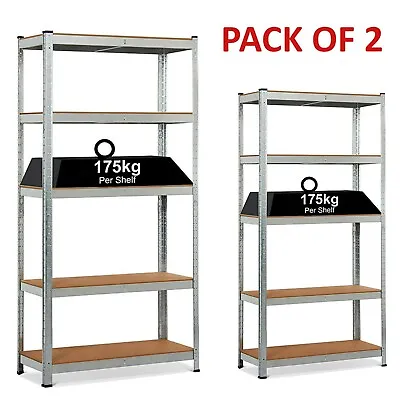 £51.89 • Buy 5 Tier Racking Shelf Heavy Duty Garage Shelving Storage Shelves 180x90x40cm