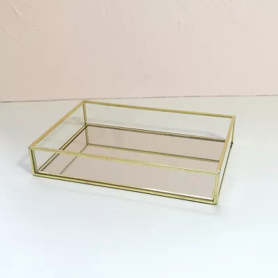 Retro Glass Mirror Decorative Storage Tray For Makeup Display Bracelet Table • $38.34