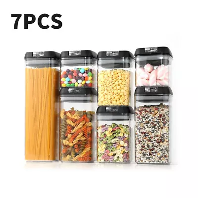 Airtight Food Storage Container 7pc Set Kitchen Pantry Dry Food Cereal Dispenser • £15.94