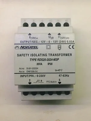 Noratel RDS20-2024-M3P Safety Isolating Transformer 12v Or 24v Output 20 VA • £90