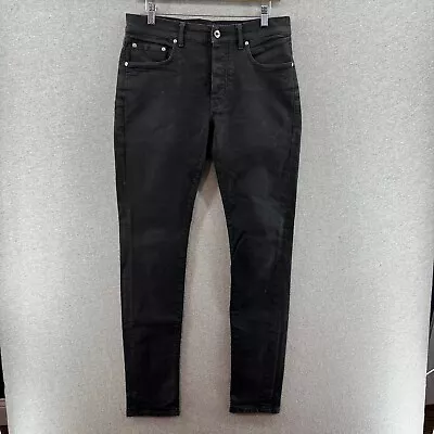 Purple Brand Mens Jeans Black 32X32 Skinny Button Fly Stretch Dark Leather Patch • $68.90