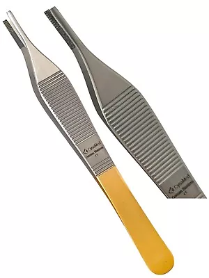 German Grade T/c  Adson Brown Tissue Forceps 4.75  With Tungsten Carbide Inserts • $12.41