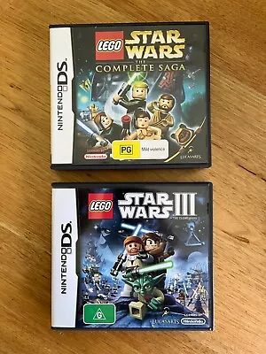 Lego Star Wars The Complete Saga & Lego Star Wars III The Clone Wars Nintendo DS • $27