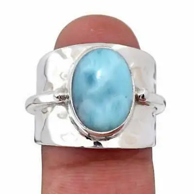 Blue Larimar Gemstone 925 Sterling Silver Ring Mother's Day Jewelry AB-816 • $17.99