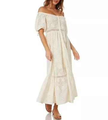 Tigerlily NWT Ivory Neive Elia Broderie Maxi Dress Size 12 • $119.95