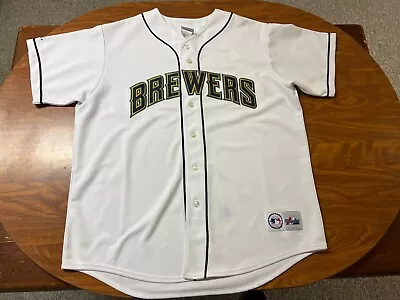 Mens Used Vintage Majestic Milwaukee Brewers Baseball Jersey Size 2xl • $20.50