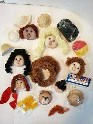 Nylon Doll Faces Hair Craft Supplies Ruffled Curly Wire Chenille Hats Vintage  • £8.55