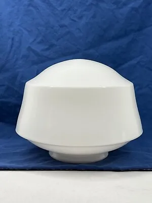 Vtg Art Deco UFO Dome Milk Glass Ceiling Lamp Light Globe Shade Retro MCM Mod • $45