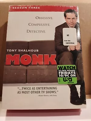 Monk - Season 3 UNOPENED Brand New! (DVD 2005 4-Disc Set) • $4.50