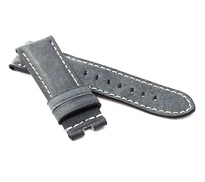Marino Deployment: VINTAGE CALF Saddle Leather Watch Strap Grey 24mm • £35