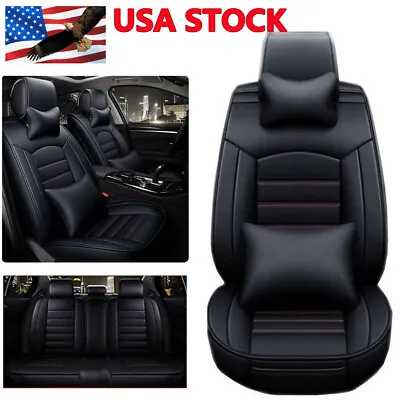 $67.31 • Buy PU Leather Car Cushions Covers Full Set 5D Front & Back Waterproof Protector