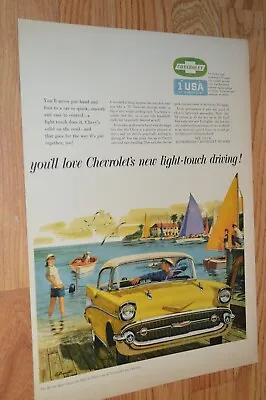 $14.99 • Buy 1957 Chevy Bel Air Sports Coupe Original Large Vintage Advertisement Print Ad 57