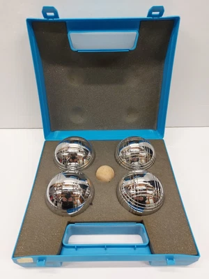 £19.99 • Buy French Boules Proper Stainless Steel Set Of 6 Inc Wooden Jack Hard Plastic Case 