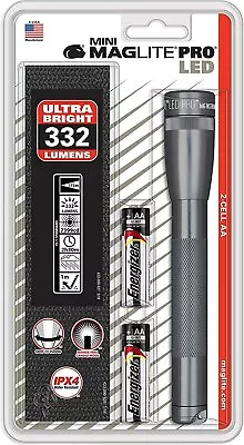 MagLite - SP2P09H Maglite Mini PRO LED 2-Cell AA Flashlight With Holster Gray • $37.99
