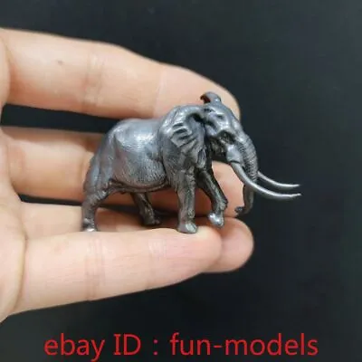 2.3 Realistic Black Brass Mammoth Elephant Sculpture With Long Tusks • $23.75