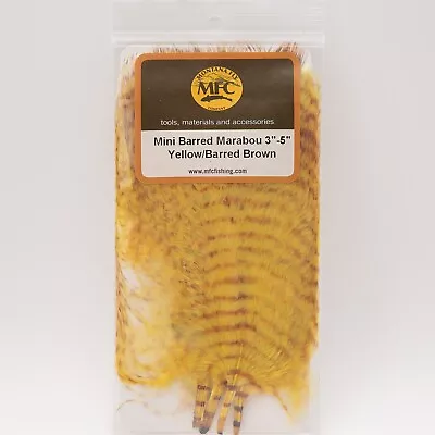 Montana Fly Company Mini Barred Marabou 3-5  - Yellow/Brown • $7.50