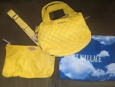 MZ Wallace Sutton Deluxe Purse Handbag Crossbody Strap Quilted -Yellow  • $119.99