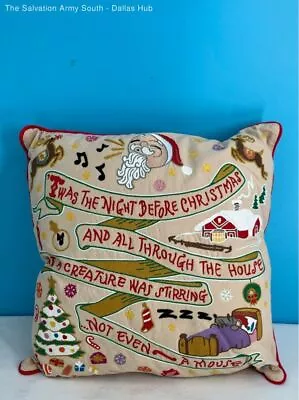 CATSTUDIO 20  Hand Embroidered  Twas The Night Before Christmas  Pillow • $9.99