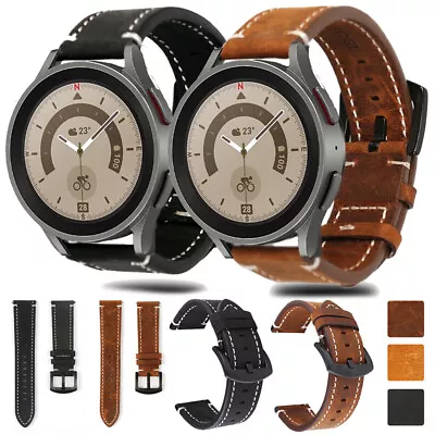 Leather Strap Band For Samsung Galaxy Watch 4 5 5 Pro Active 2 40 44mm 4 Classic • $9.90