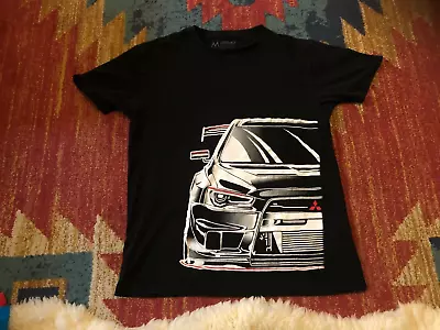 Mens Sz M Tunercult Mitsubishi Racing Graphic T-Shirt NICE Condition Black • $13.90