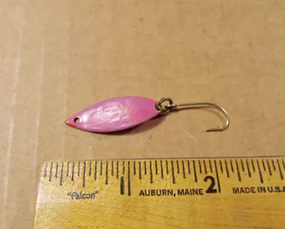 Vintage Pink Purple Spots Small Spoon Jig Lure Unusual Leaf Shape • $5