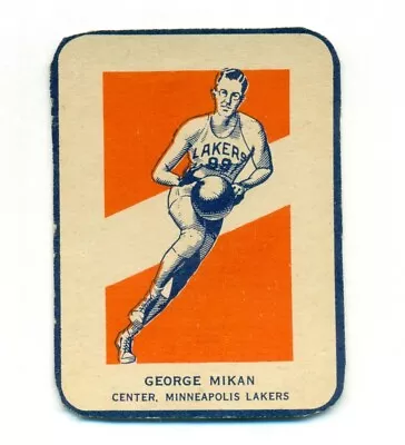 $65 • Buy 1952 Wheaties - George Mikan - Action - Blue Borders - Slight Creasing - Vtg. -