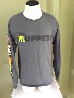Disney The Muppets Long Sleeve T-shirt * S * Gray * Animal Beaker Fozzie Kermit • $15.99