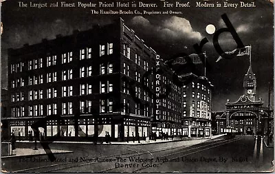 1915 DENVER Oxford Hotel Hamilton-Brooks Owners MIZPAH Rail Postcard Jj142 • $8