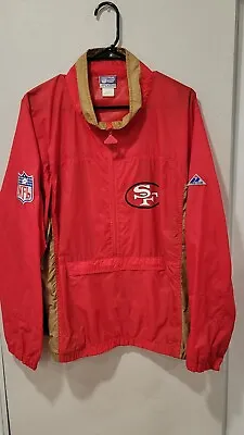 Vintage San Francisco 49ers Apex Windbreaker 1/2 Zip Packable NFL Size Large • $85