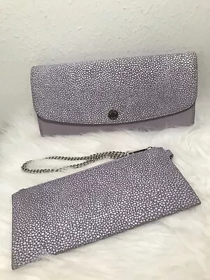 Michael Kors Large Lavender Animal Print Fashion Wallet Clutch Wristlet • $59