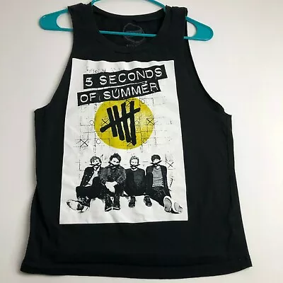 5 Seconds Of Summer Tank Top Women's Small S Black Crewneck Sleeveless Band Tee • $13.59