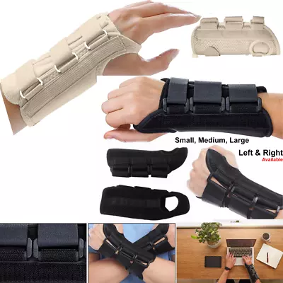 Left/right Hand Adjustable Wrist Support Brace Carpal Tunnel Fractures Splint • £4.98