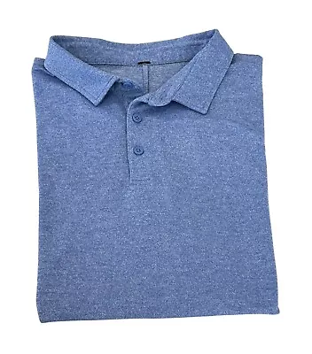 Lululemon Evolution Polo Shirt Mens Size XL Heather Blue Mesh Short Sleeve • $39.50