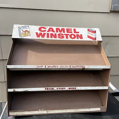 VTG Winston Camel Cigarette Advertising Metal Rack Display Cavalier 21”x19”x10” • $140