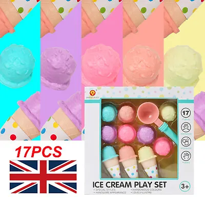 £13.88 • Buy 17Pcs Kids Ice Cream Play Set Pretend Play Cones Scoops Food Home Toy Playset