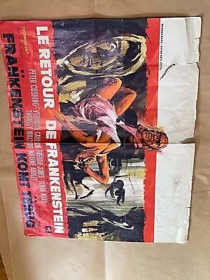 FRANKENSTEIN MUST BE DESTROYED 1969 Belgian HAMMER HORROR Original Movie Poster • £75