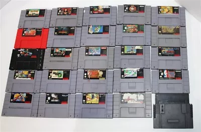 Discounted Lot Of 25 SNES Games - Marvin Missions Secret Evermore Judge Dredd • $117.50