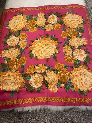 Ellen Tracy Pink  Floral Pattern Silk Scarf • $30