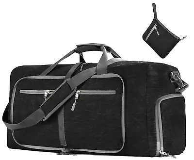 Travel Duffle Bag 85 L Black Best Sale Foldable With Shoes Compartment • $22.50