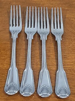 4 - Towle LONDON SHELL Satin Handle 18/8 Stainless GERMANY Flatware DINNER FORKS • $65