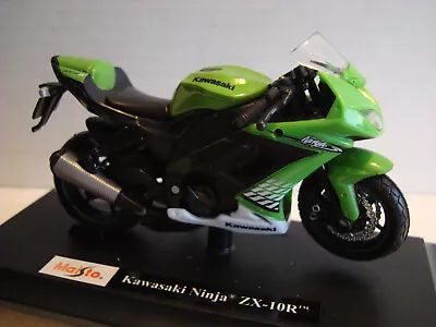 Kawasaki Ninja Zx 10 R Green White 2010 - 1:18 Maisto • £9.04