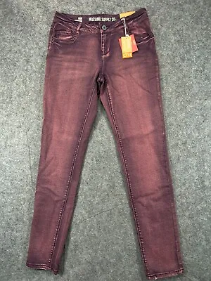 Mossimo Jeans Womens 9 Pink Skinny FIT 6 Low Rise Pockets Denim Casual NWT • $15.99