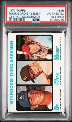 1973 Topps Rookie 3rd Basebal CEY/HILTON/SCHMIDT #615 PSA Authentic Altered • $199.75