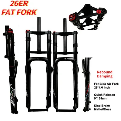 26er Fat Bike Suspension Fork Snow Mountain Bike Forks 9x135mm Double Shoulder • $221.76