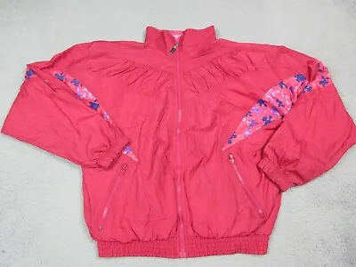 VINTAGE Sergio Tacchini Jacket Womens 6 Pink Outdoors Lightweight Track Zip Coat • $48.85