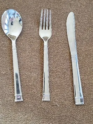 Heritage Mint BENTLEY 3 Piece Flatware Butter Knife Fork Spoon Stainless 18/10 • $18